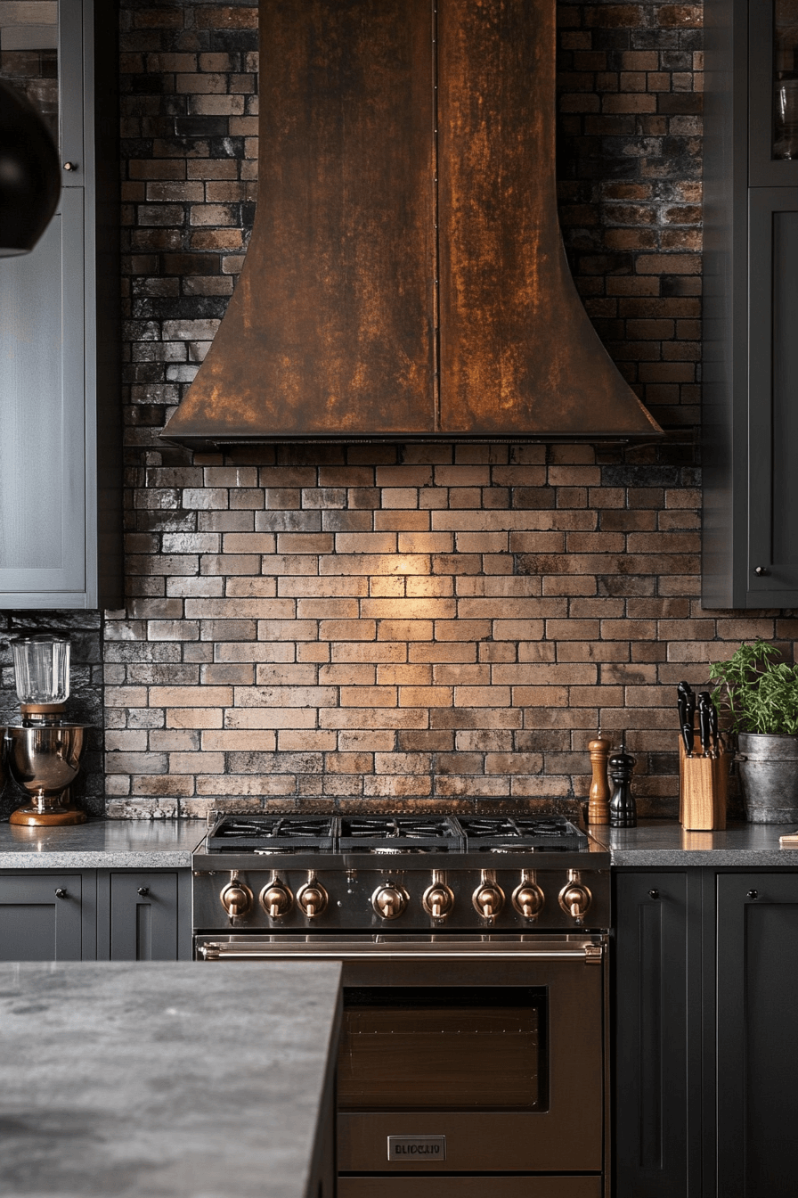 brick backsplash kitchen