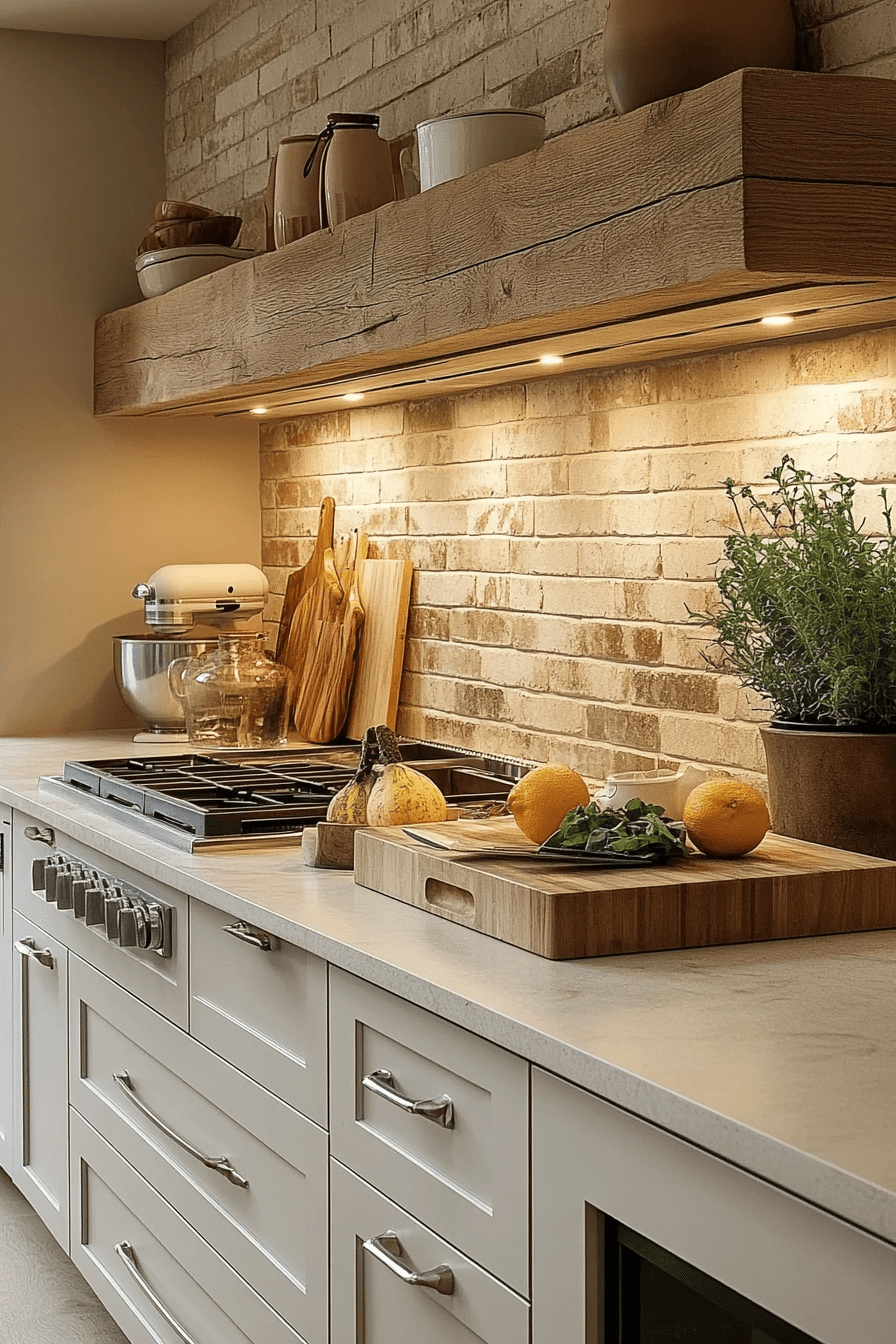 brick backsplash kitchen