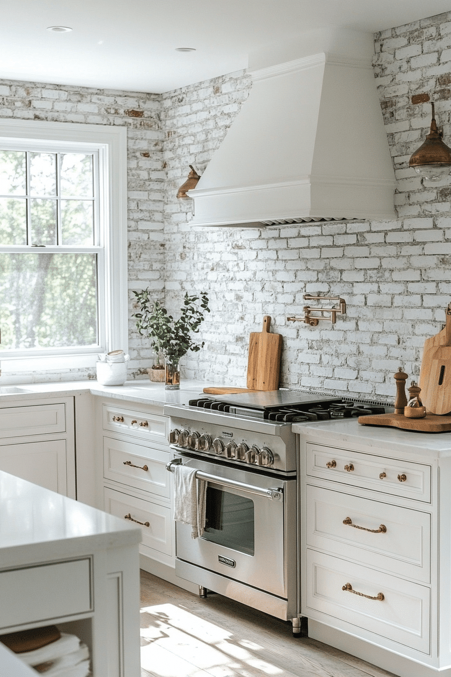 brick backsplash kitchen
