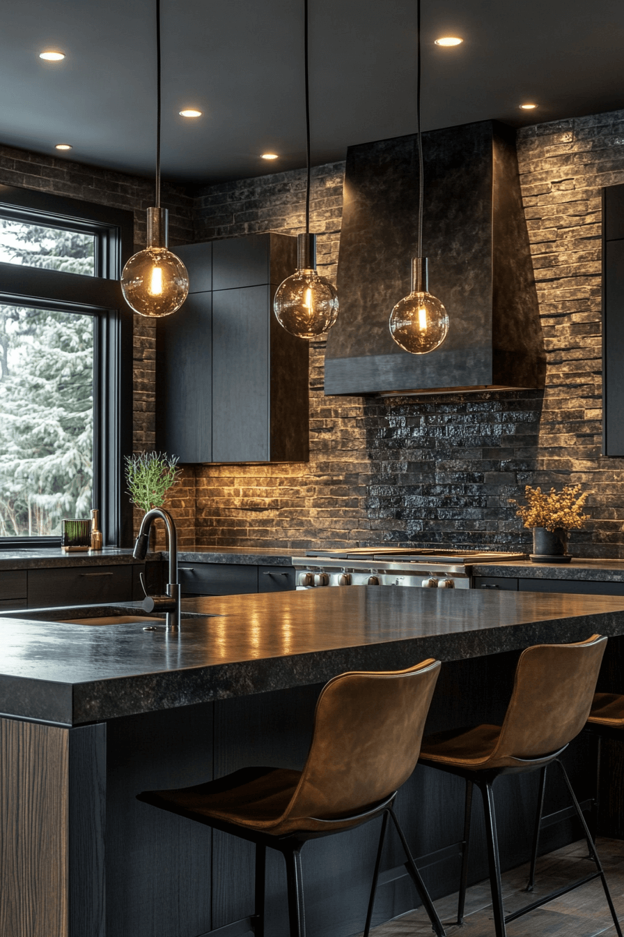 brick backsplash kitchen