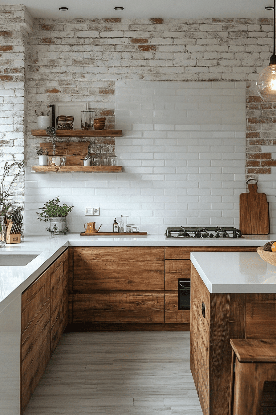 brick backsplash kitchen