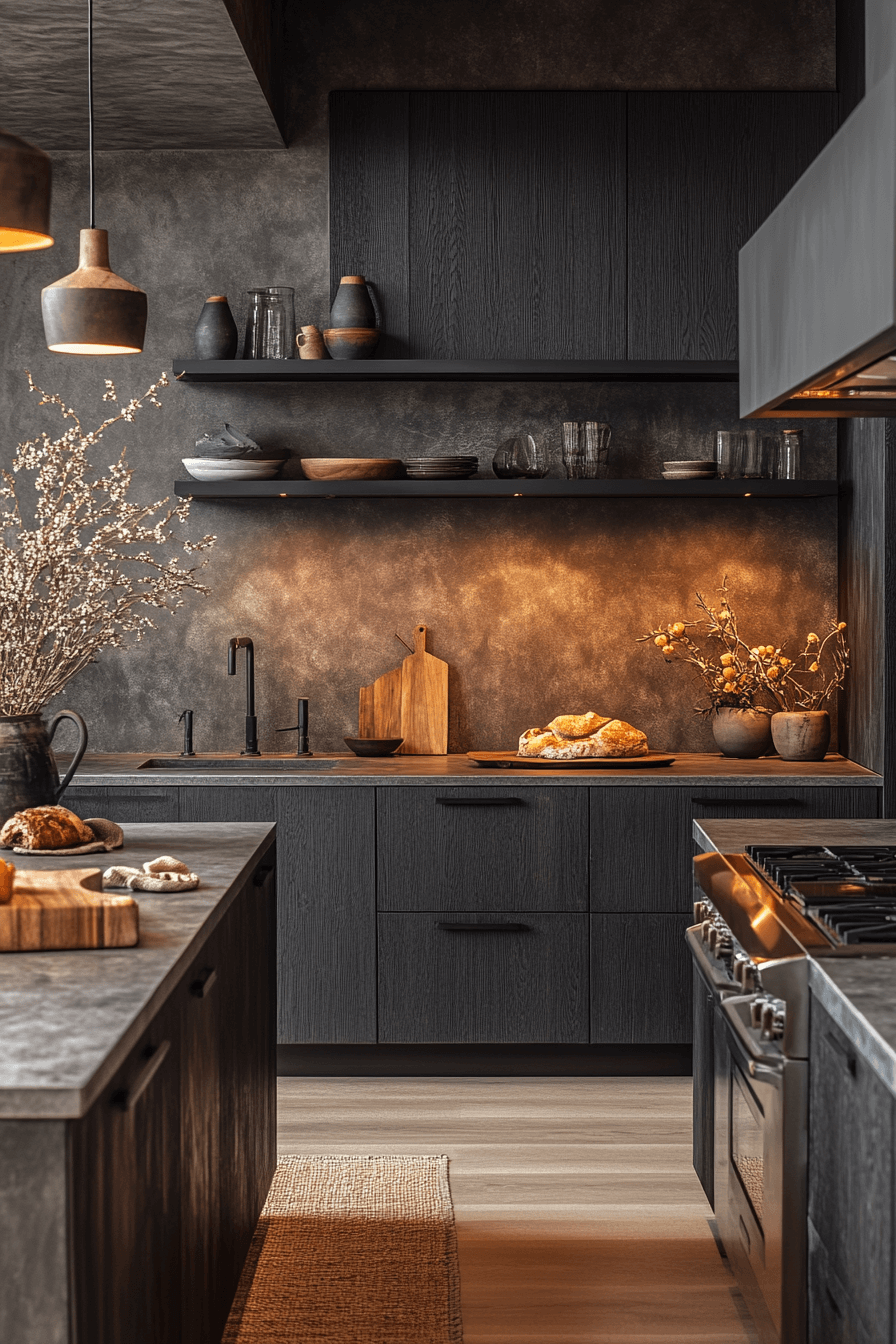 charcoal kitchen cabinets