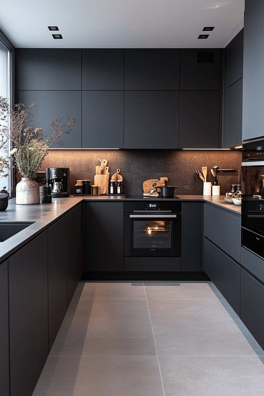 charcoal kitchen cabinets