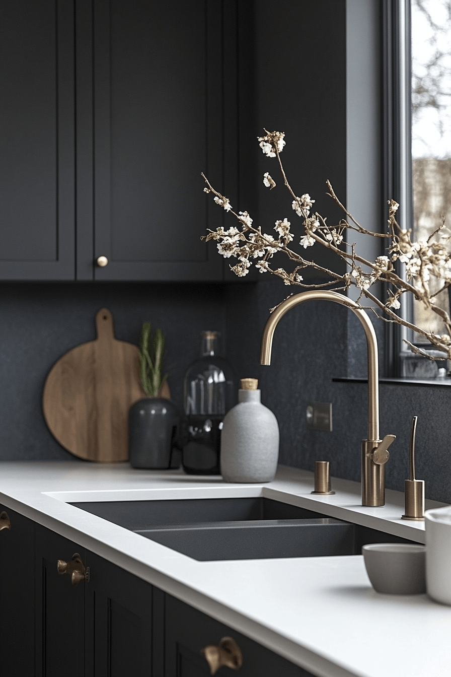 charcoal kitchen cabinets