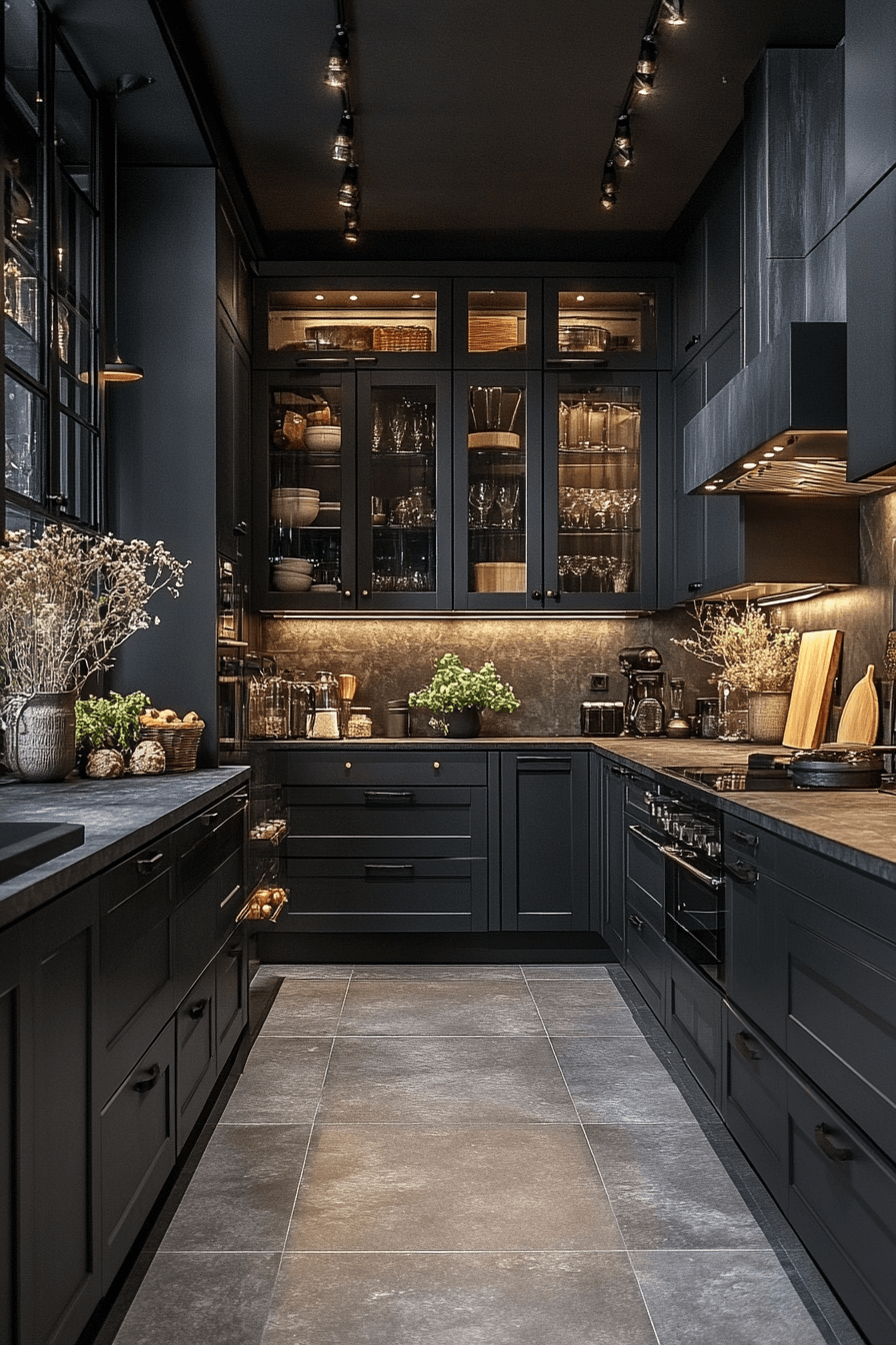 charcoal kitchen cabinets