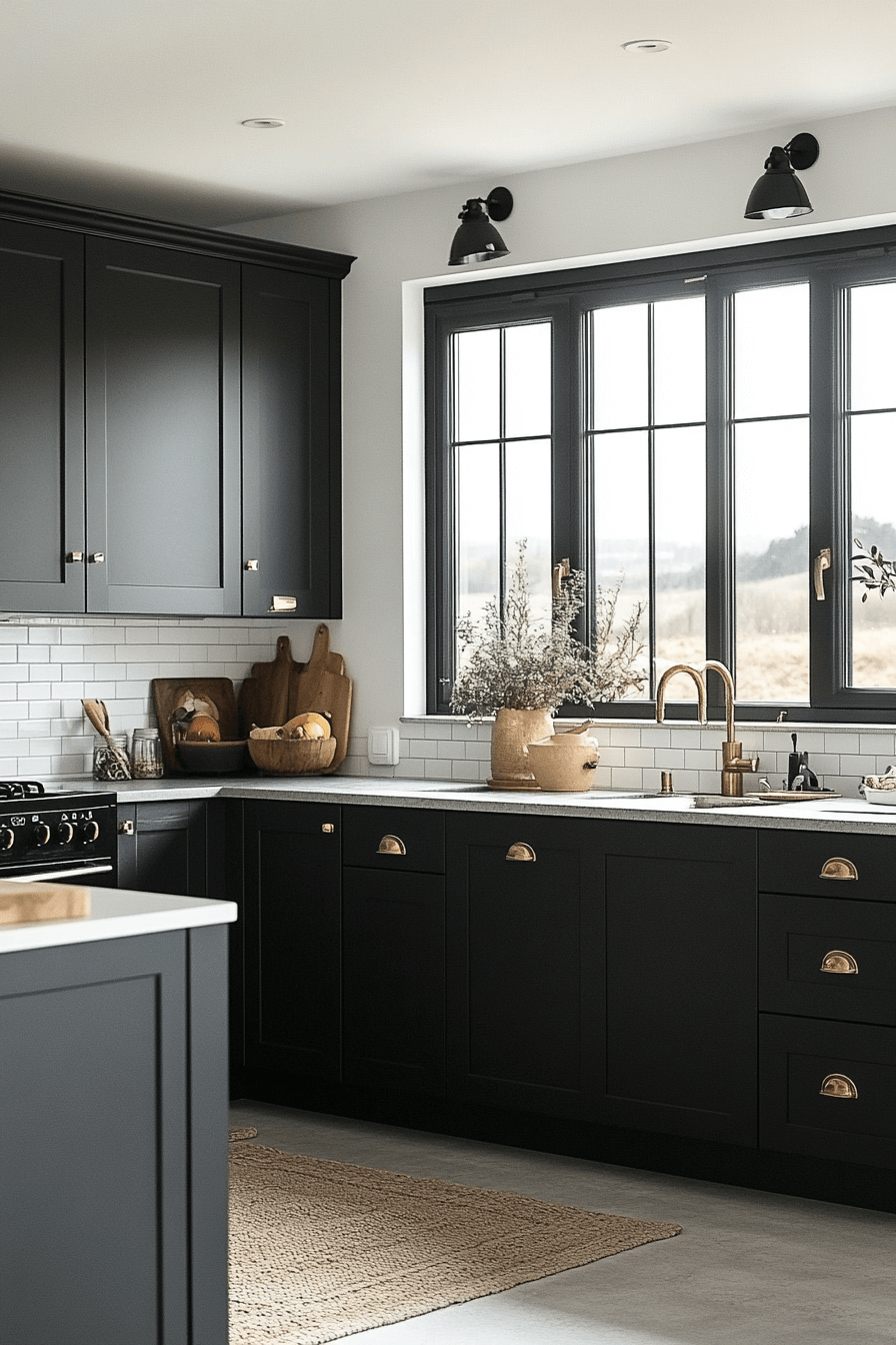 charcoal kitchen cabinets