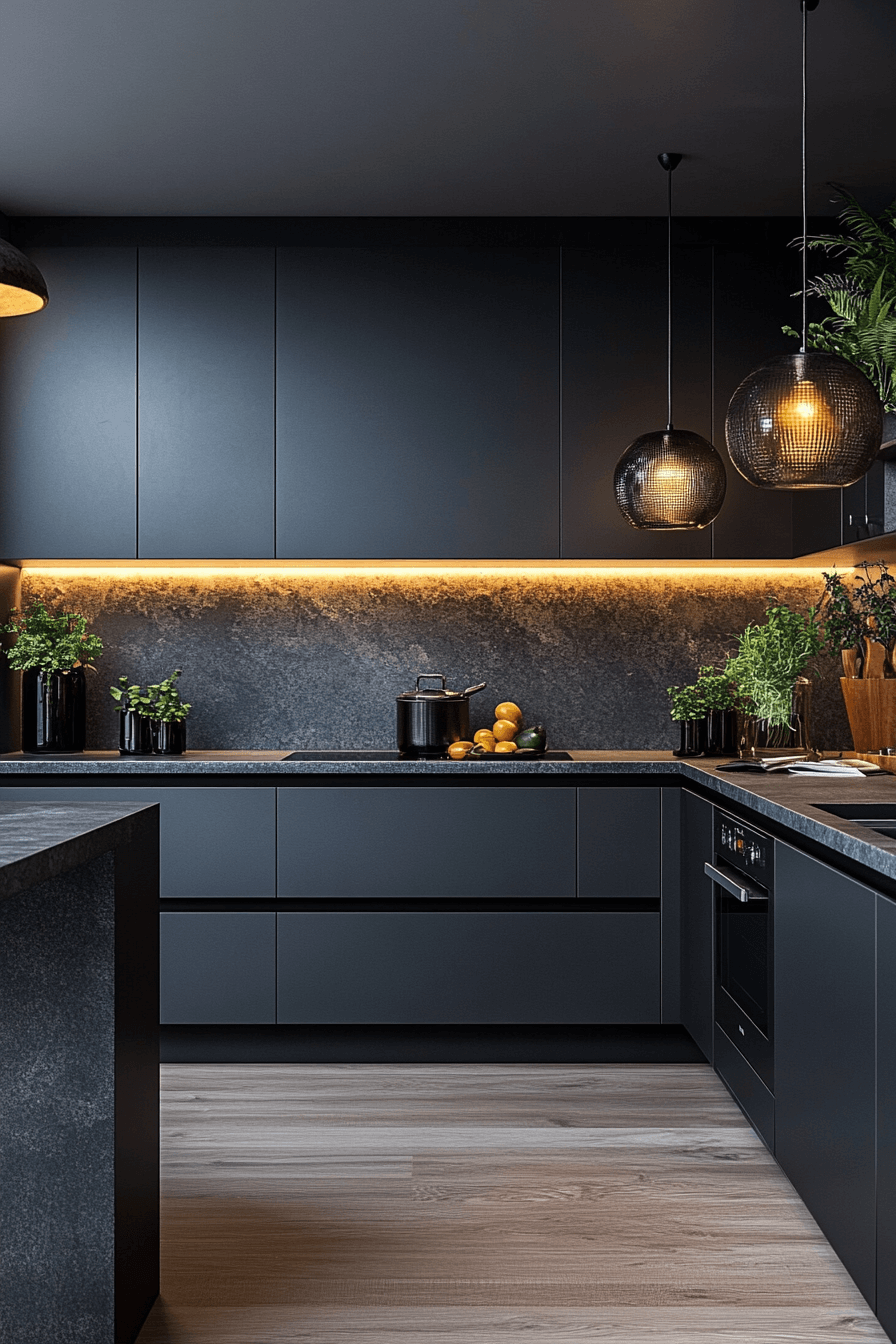 charcoal kitchen cabinets