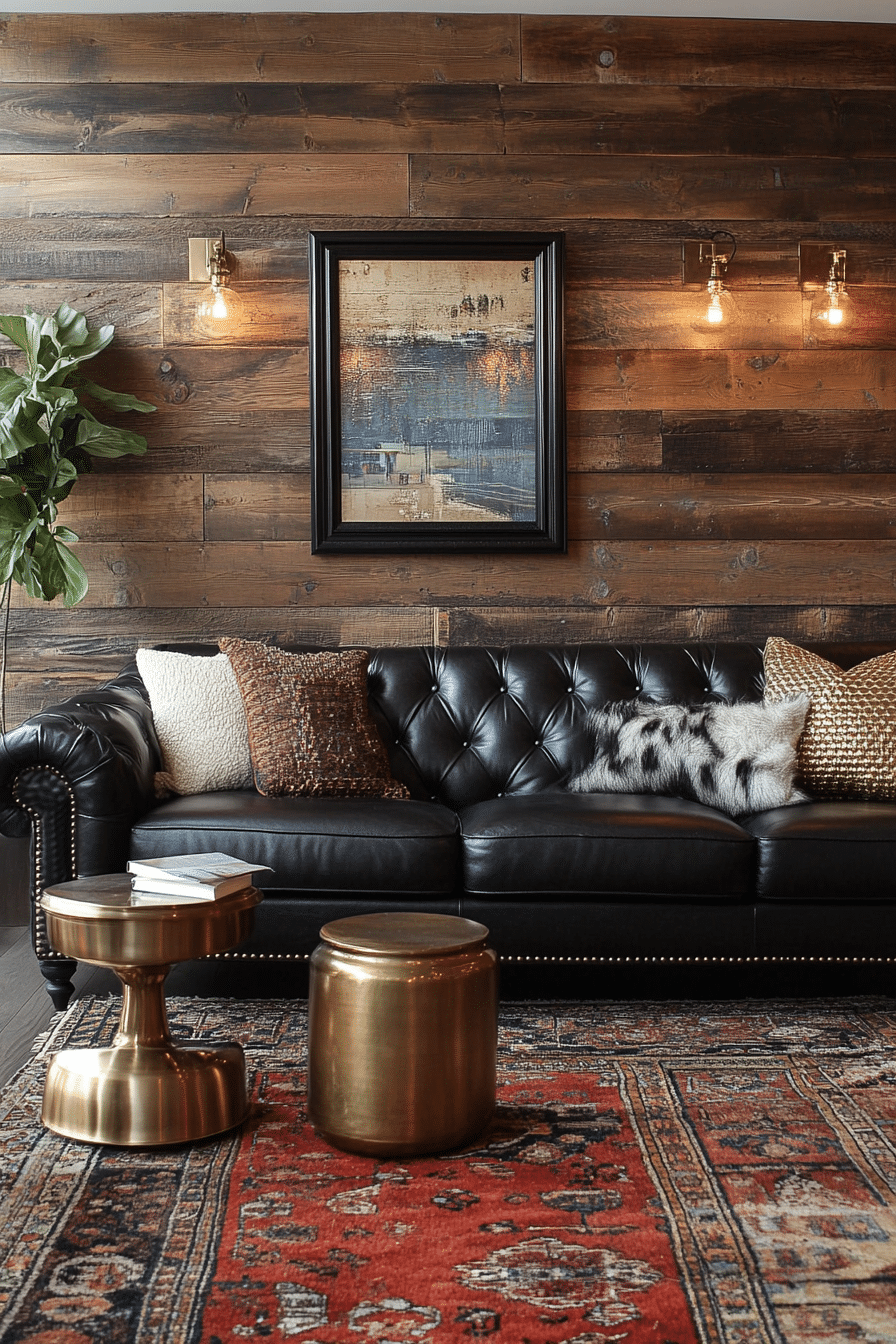 Black couch living room