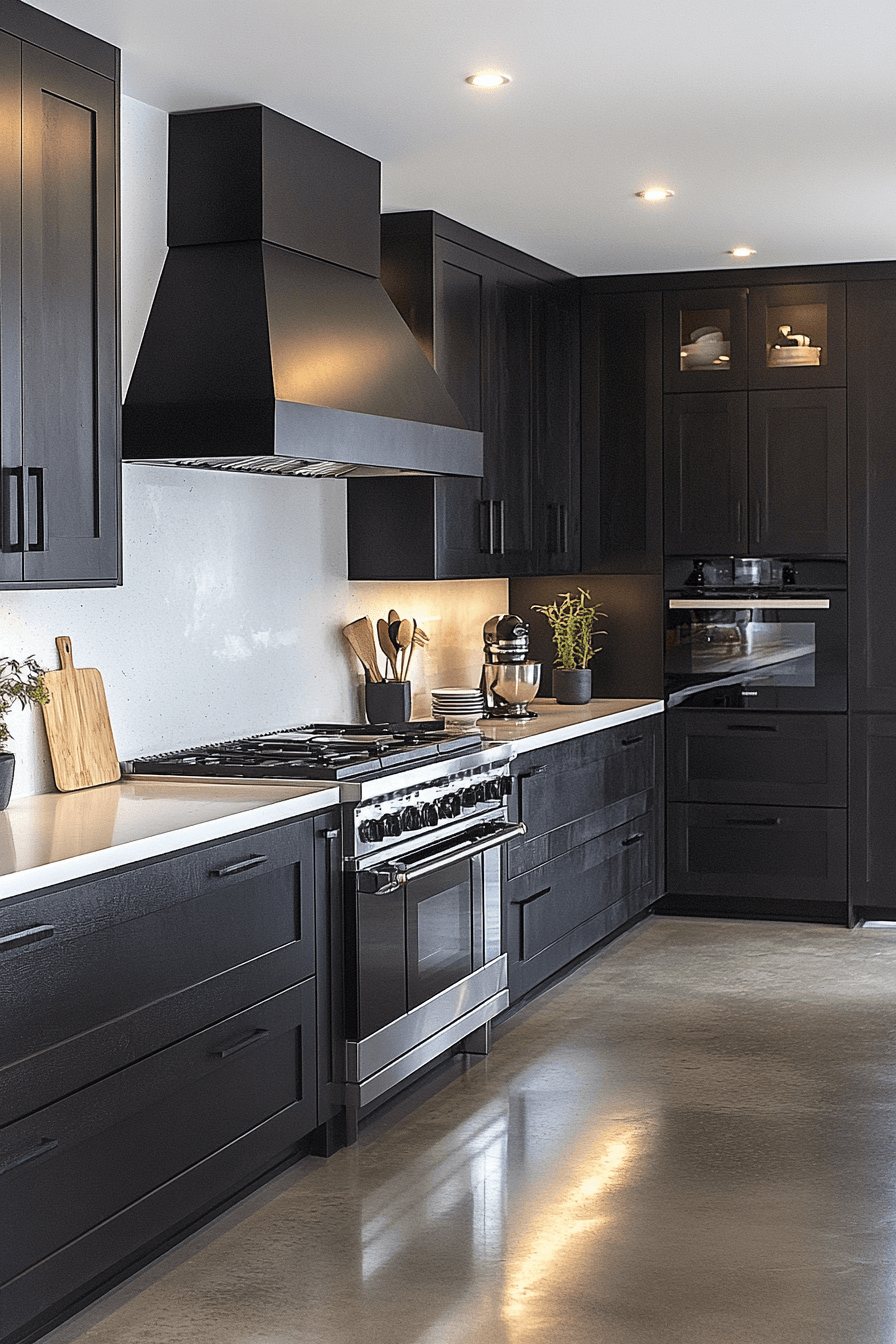 dark stained kitchen cabinets