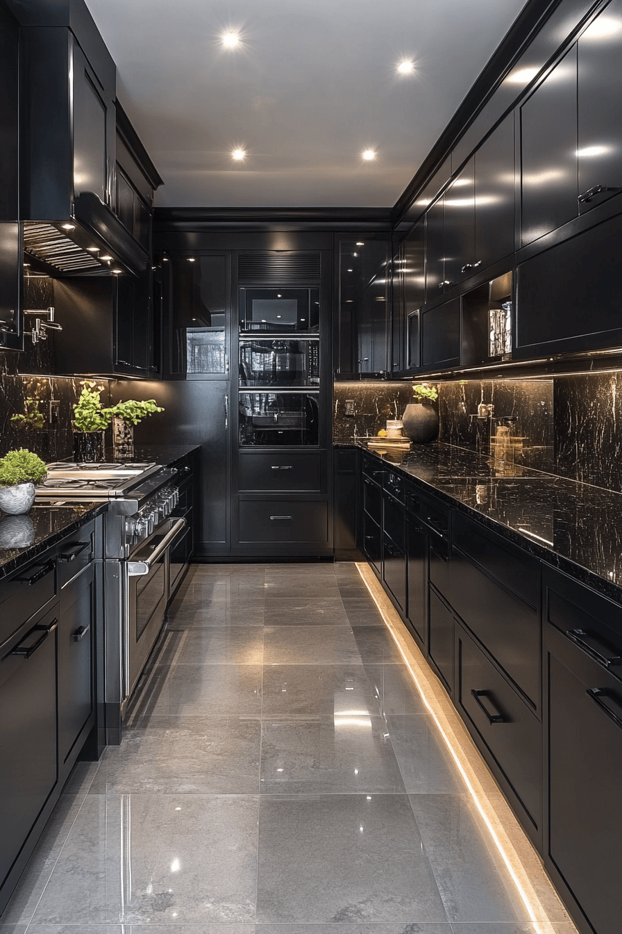 dark stained kitchen cabinets