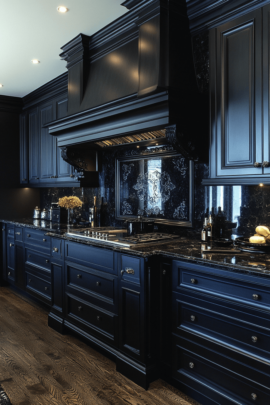 dark stained kitchen cabinets