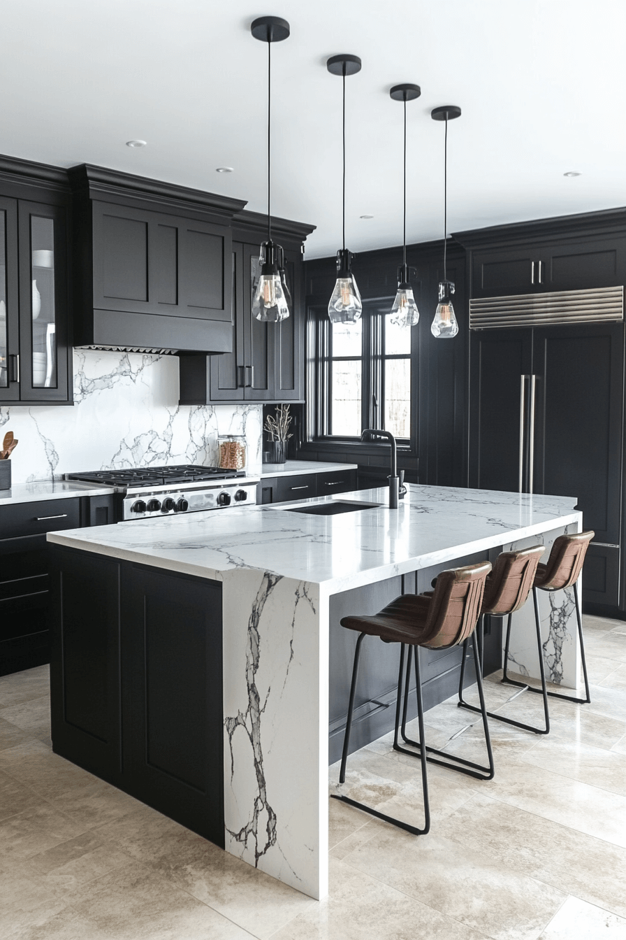 dark stained kitchen cabinets