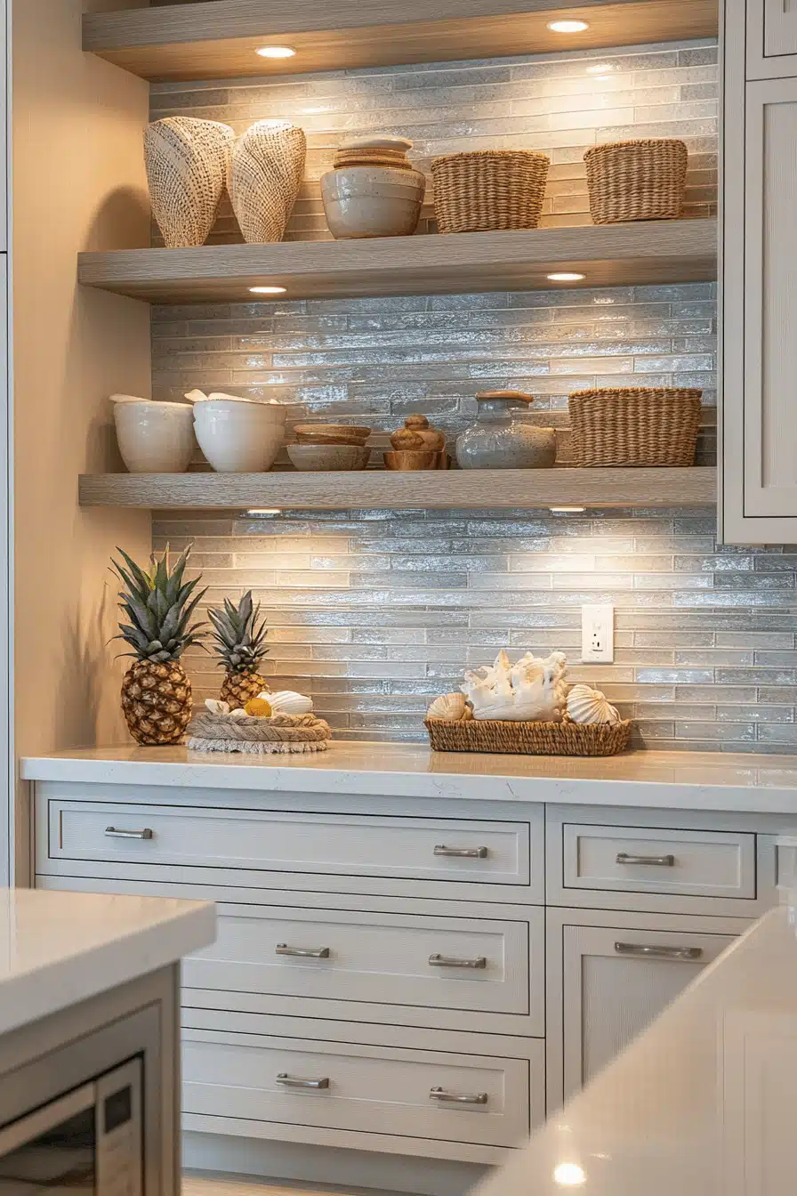 blue and white kitchen