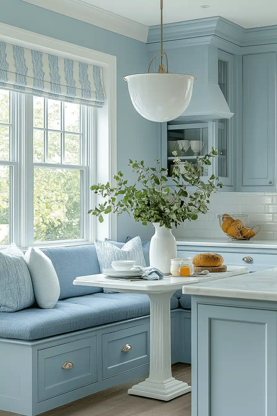 blue and white kitchen