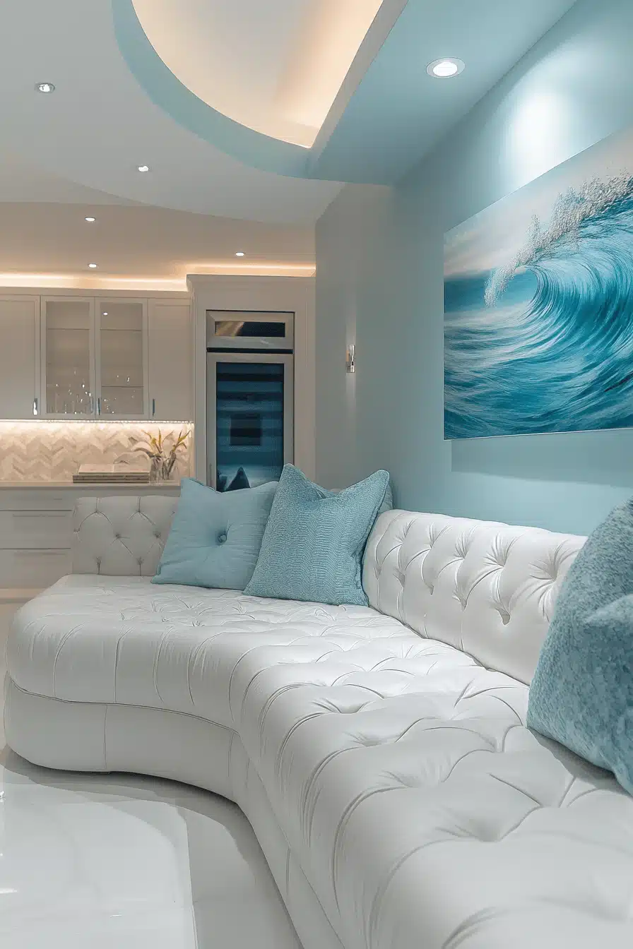 blue and white kitchen