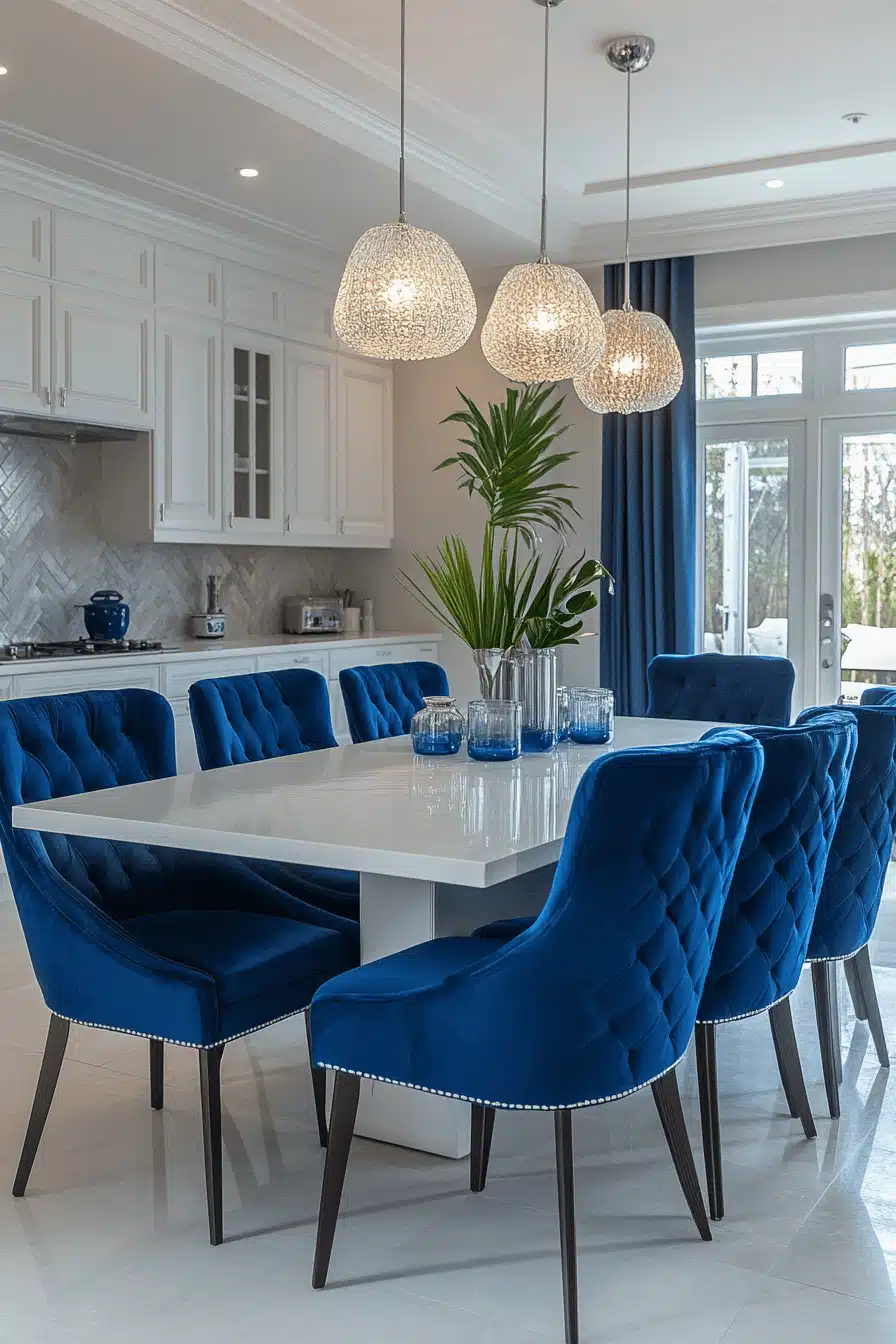 blue and white kitchen