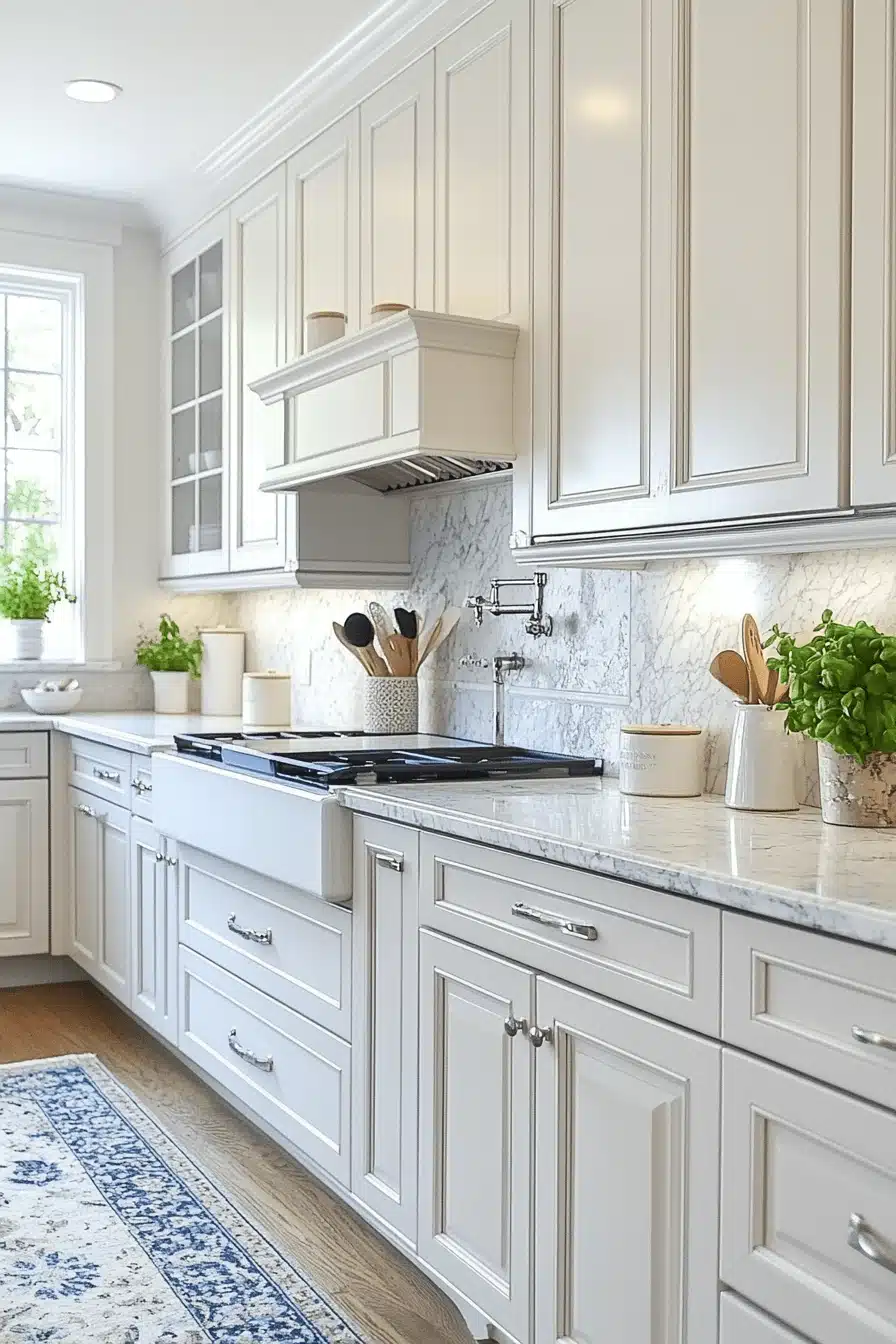 blue and white kitchen