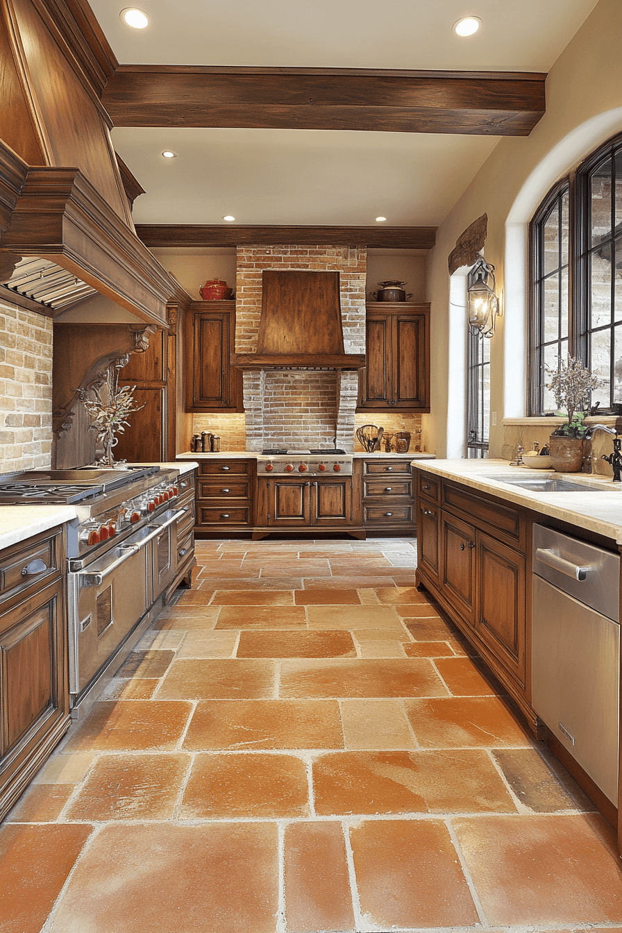 dark stained kitchen cabinets