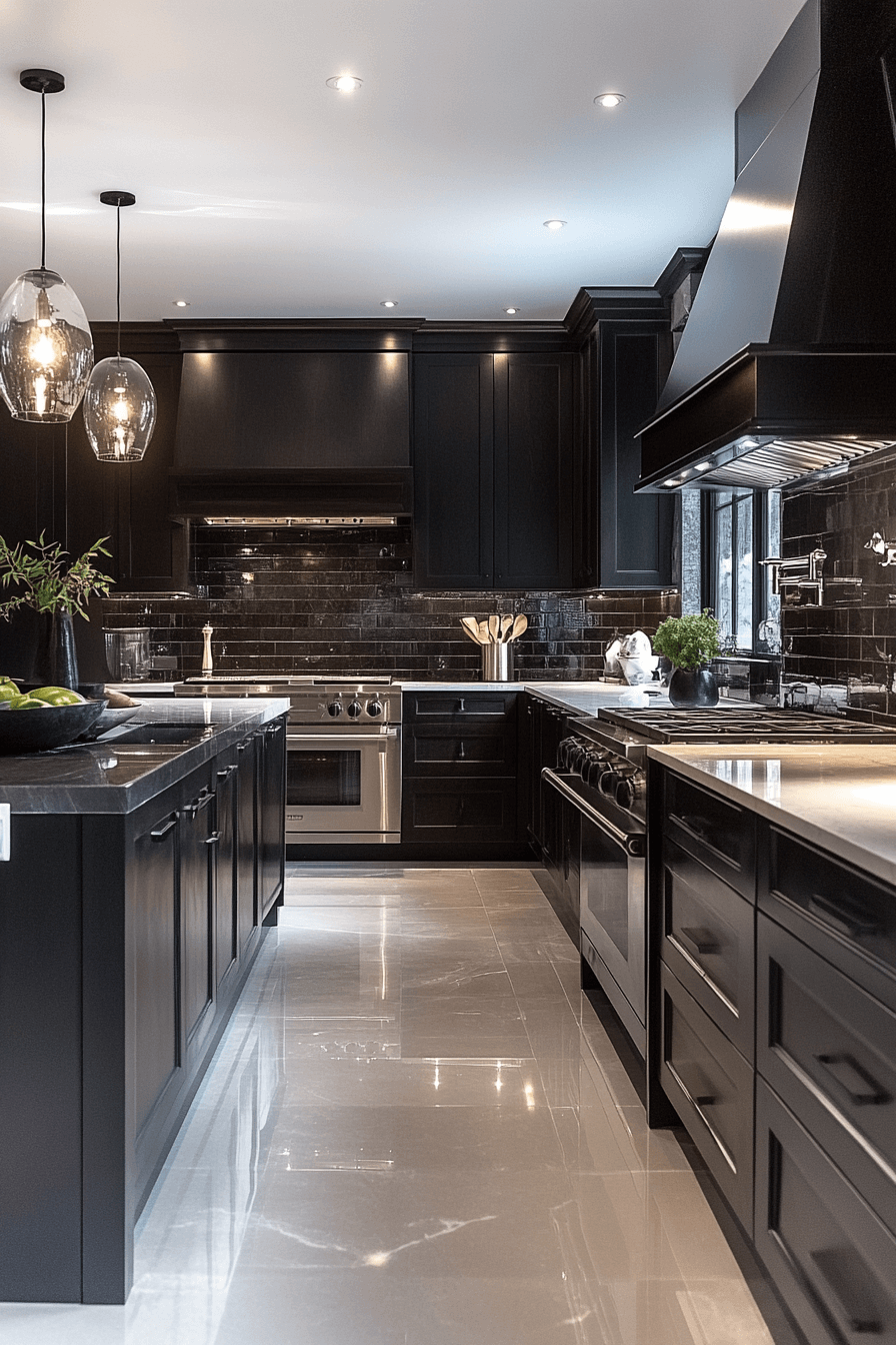 dark stained kitchen cabinets