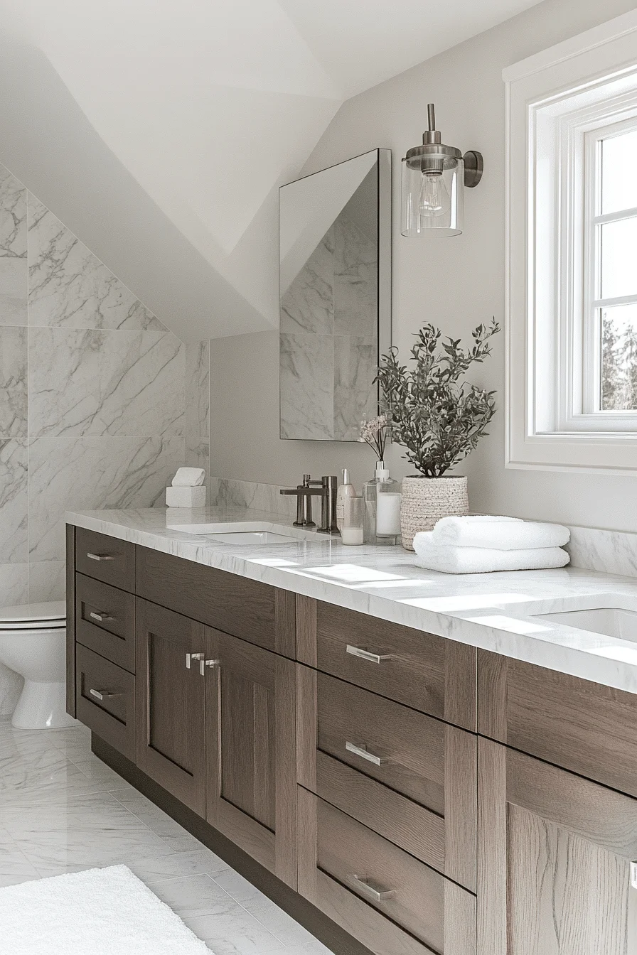 modern farmhouse master bath