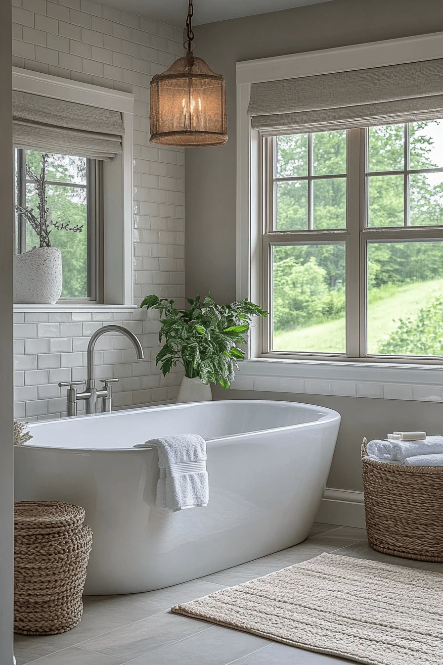 modern farmhouse master bath