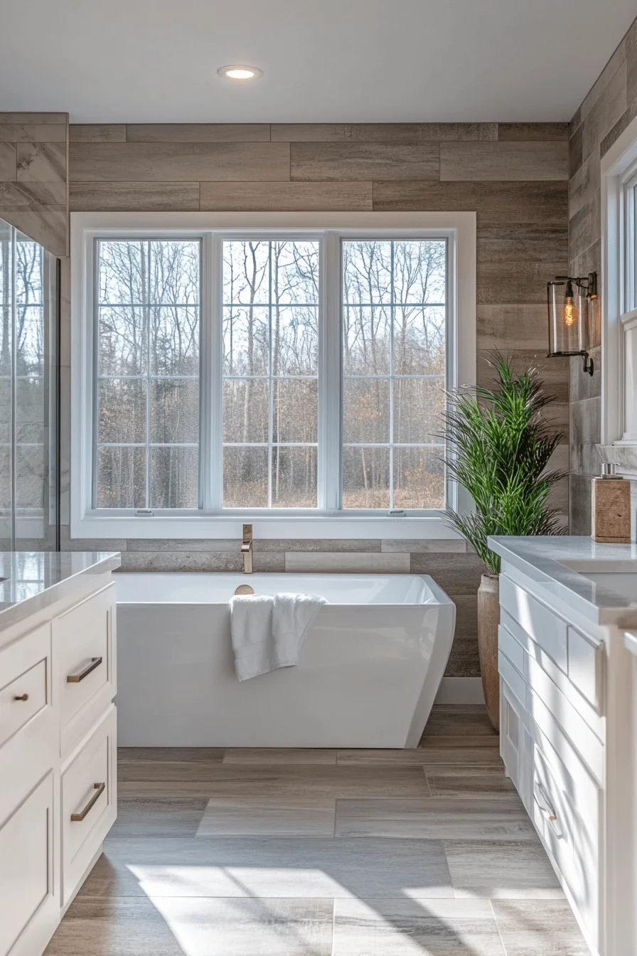 modern farmhouse master bath