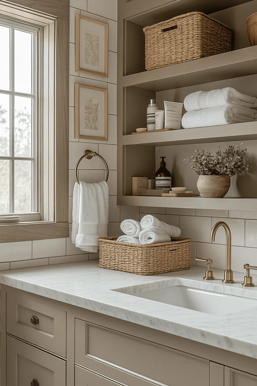 modern farmhouse master bath
