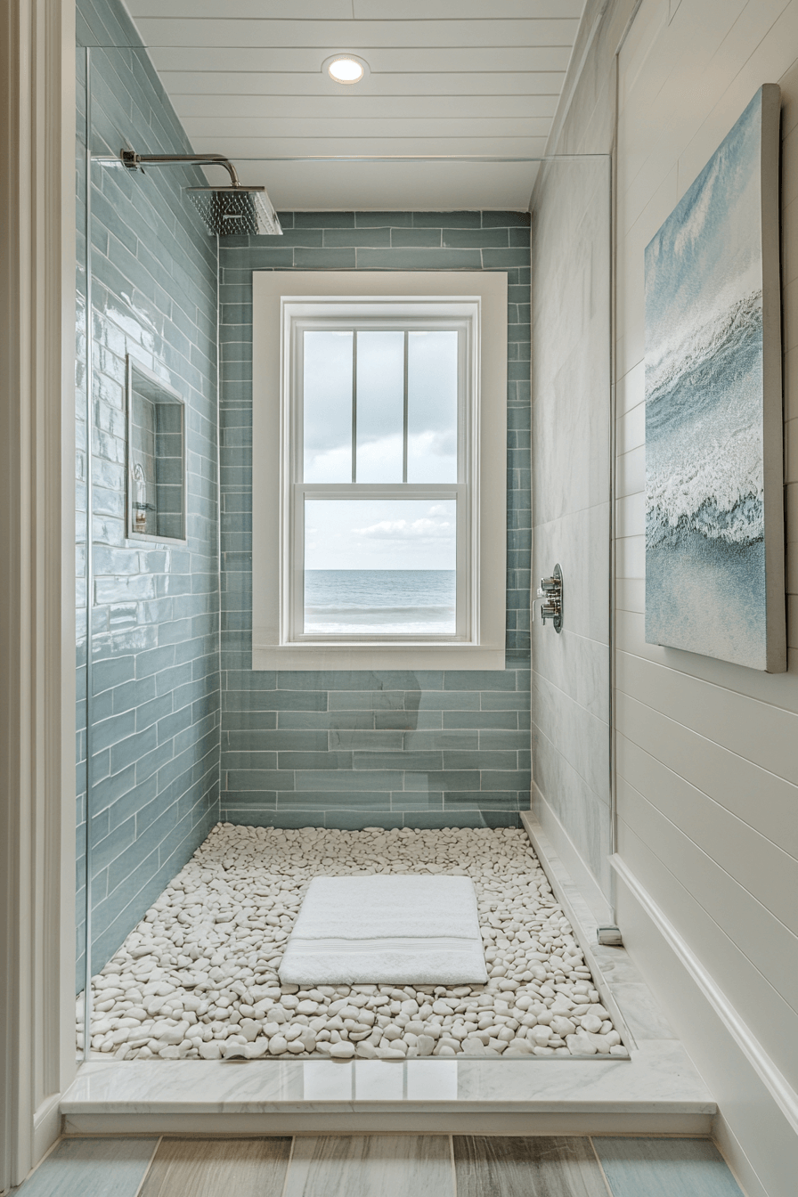 coastal bathroom shower ideas