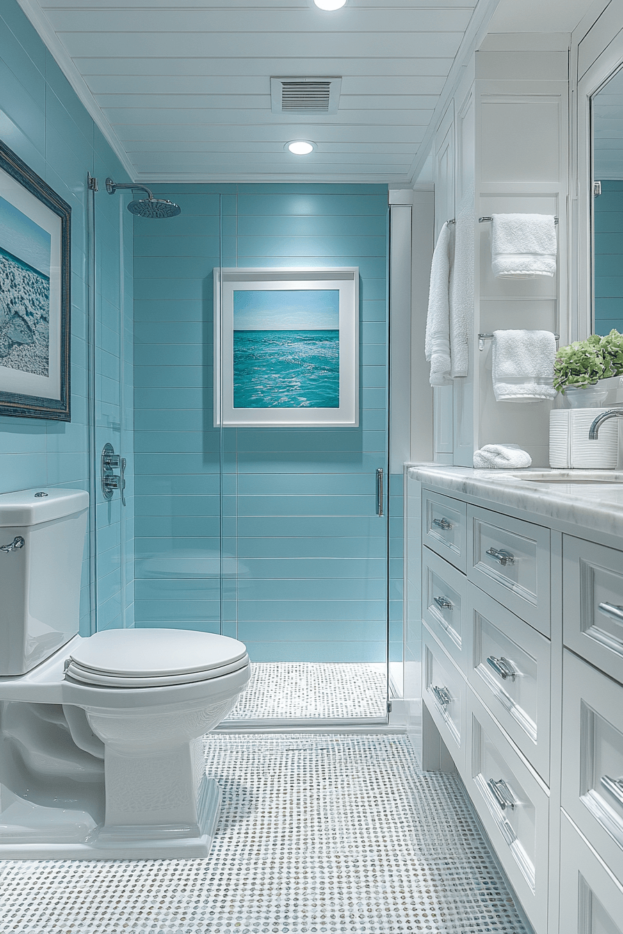 coastal bathroom shower ideas