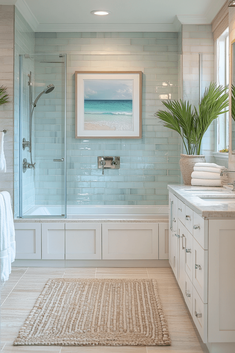 coastal bathroom shower ideas