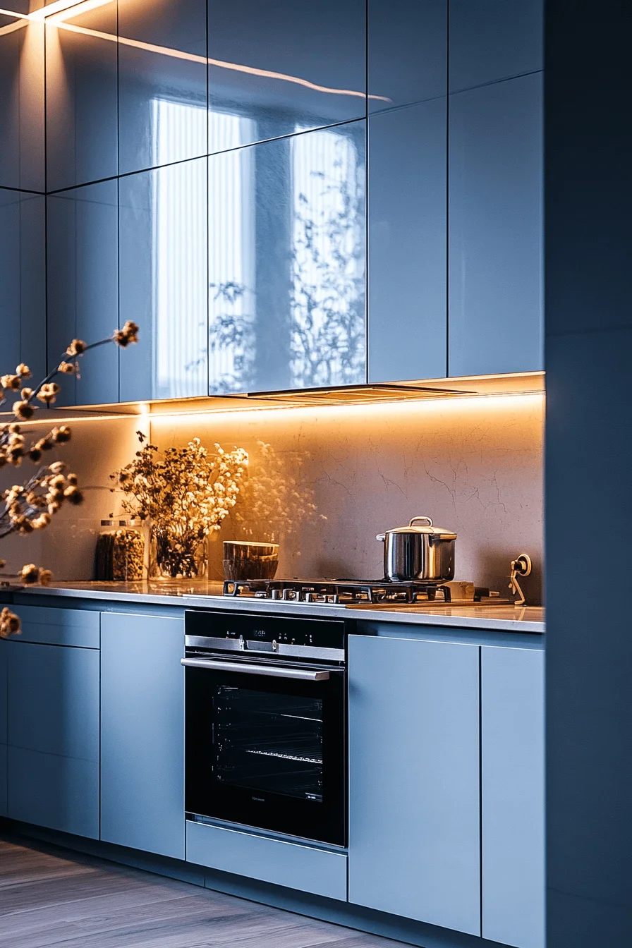 pale blue kitchen cabinets