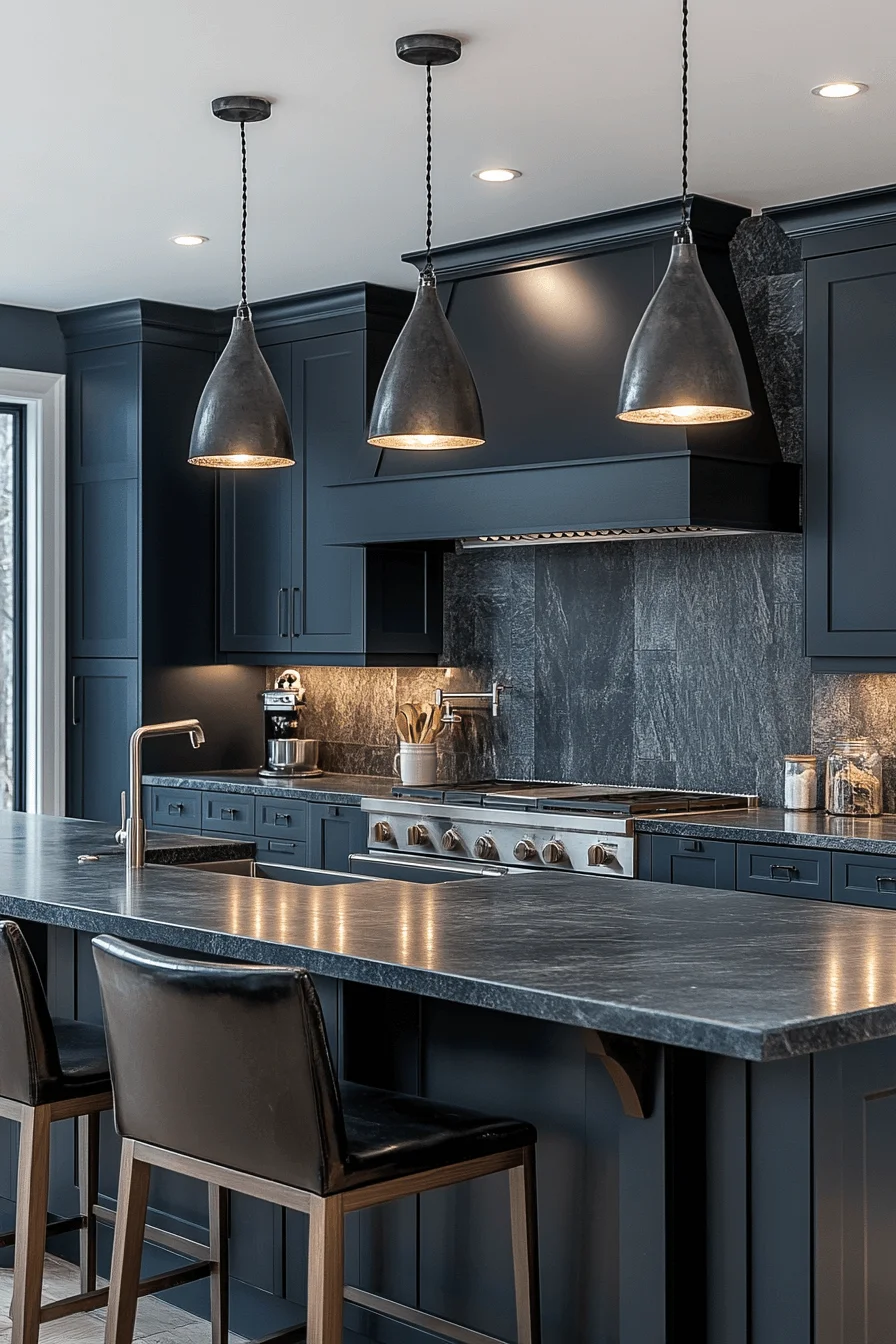 dark gray kitchen cabinets