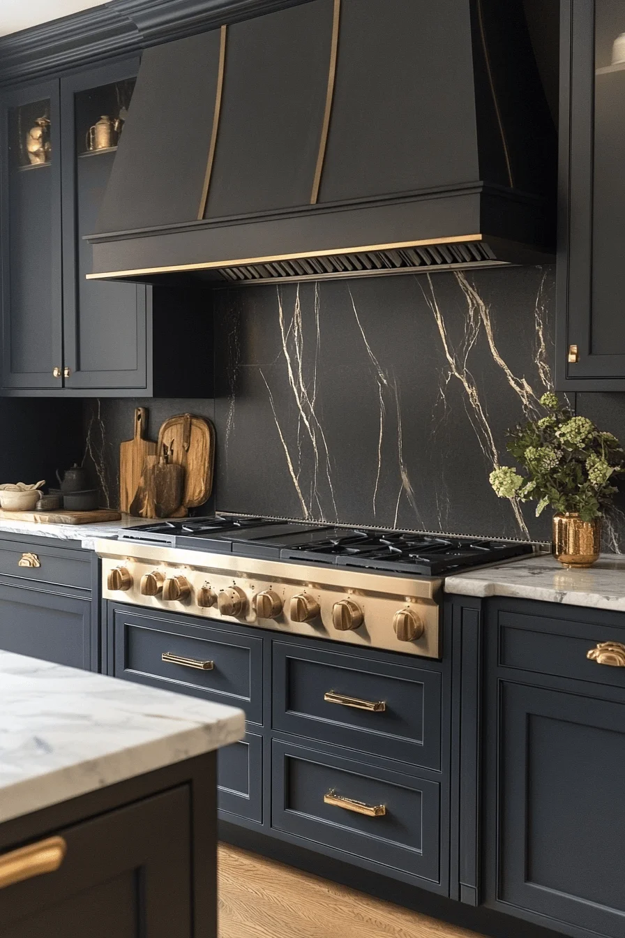 dark gray kitchen cabinets