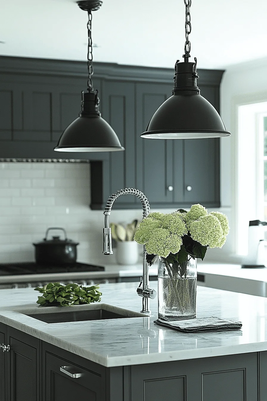 dark gray kitchen cabinets