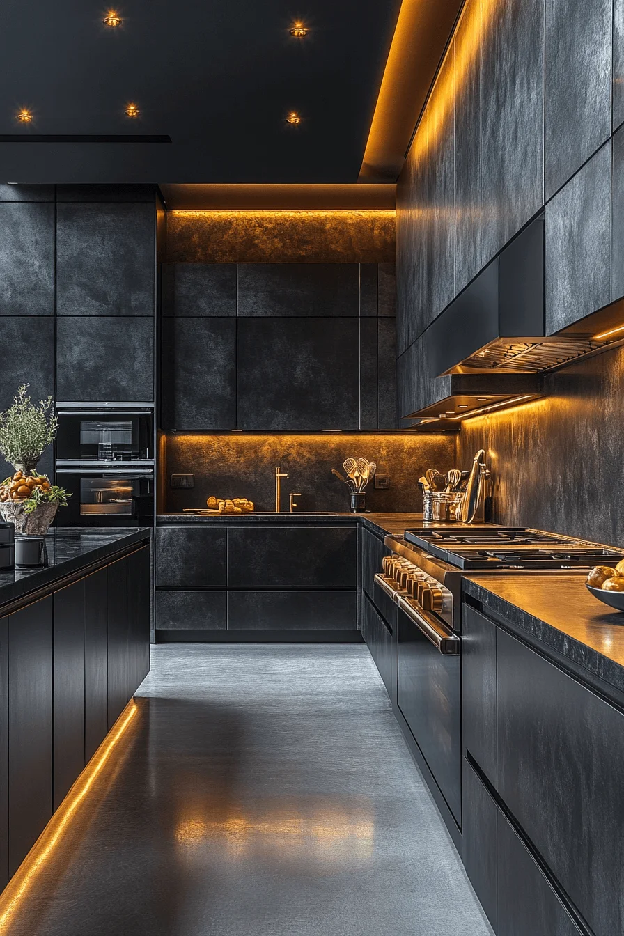 dark gray kitchen cabinets