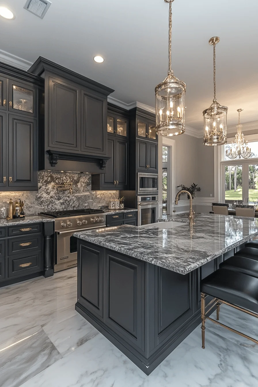 dark gray kitchen cabinets