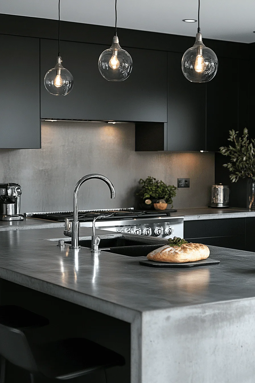 dark gray kitchen cabinets