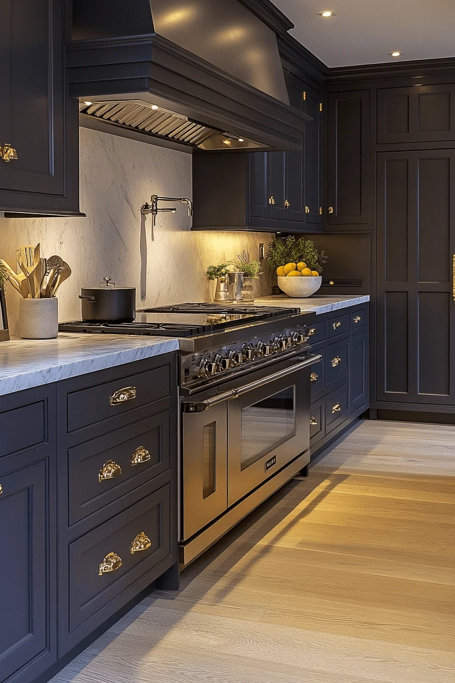 dark gray kitchen cabinets