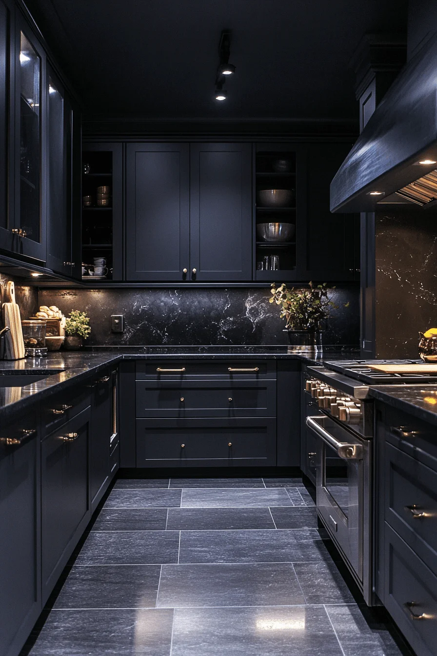 dark gray kitchen cabinets