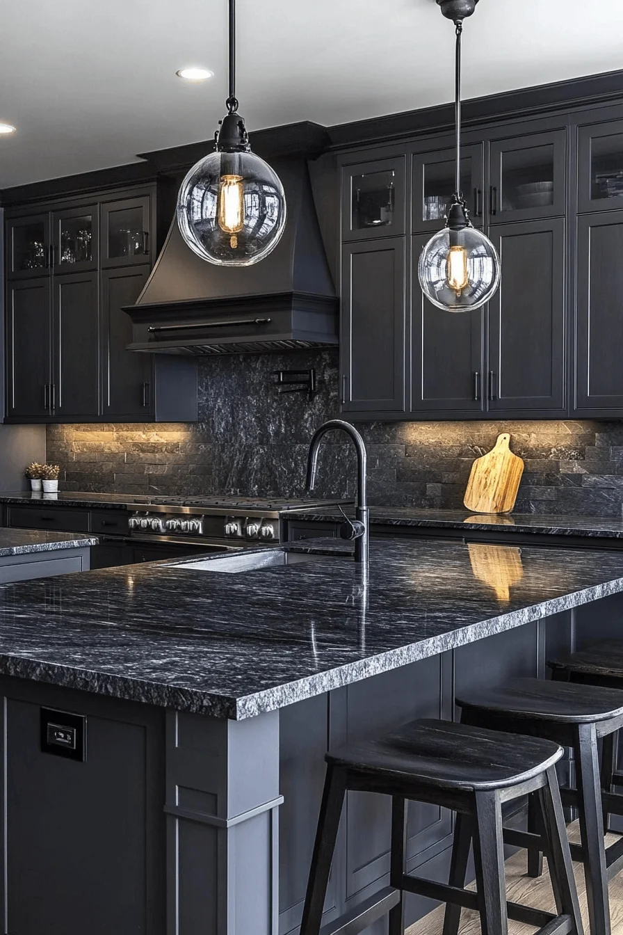 dark gray kitchen cabinets