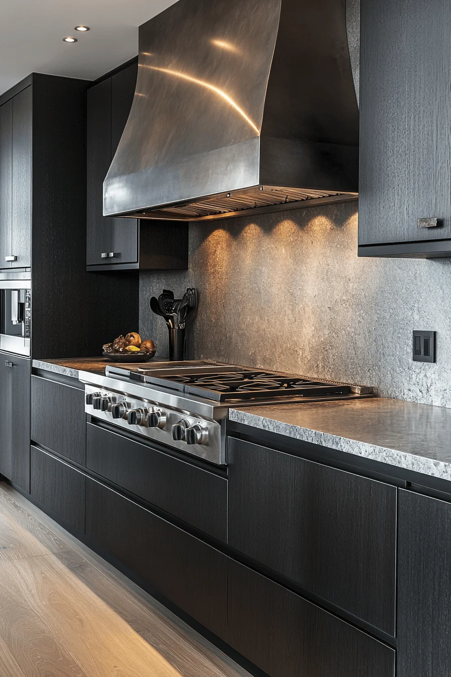 dark gray kitchen cabinets