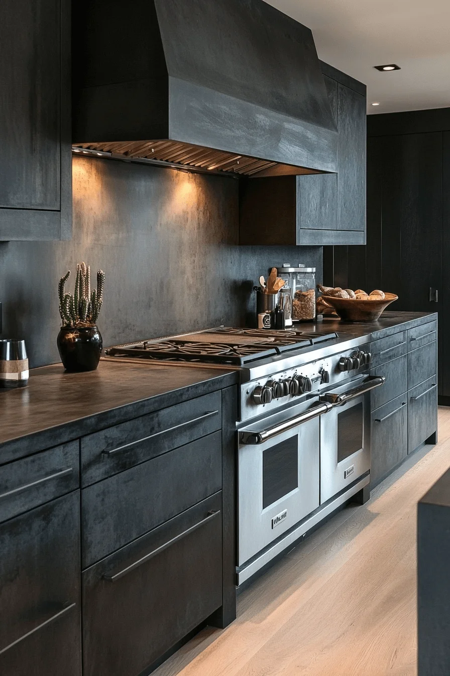 dark gray kitchen cabinets
