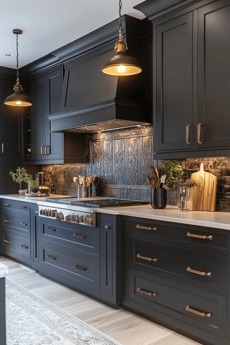 dark gray kitchen cabinets