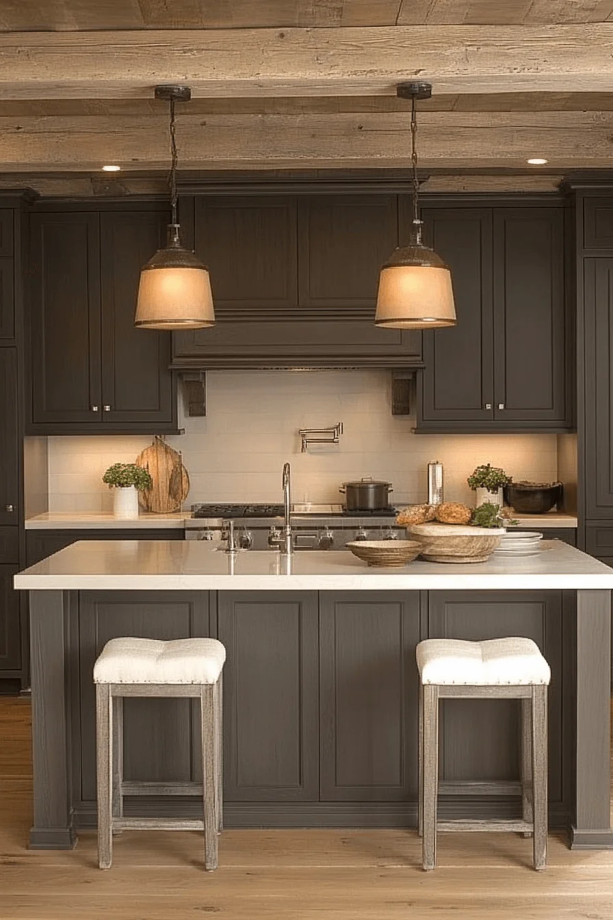 dark gray kitchen cabinets