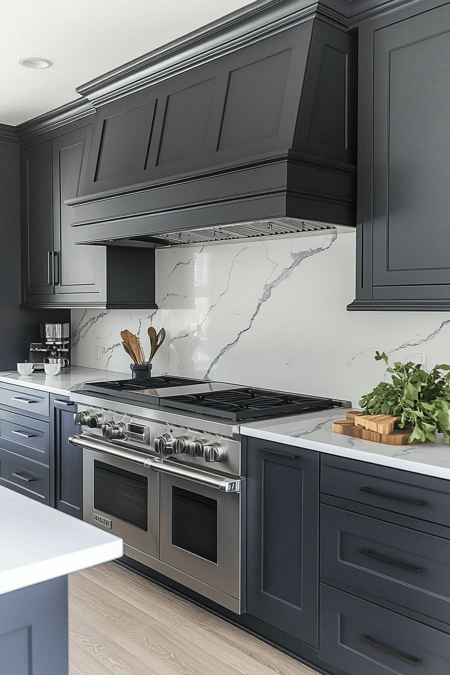 dark gray kitchen cabinets