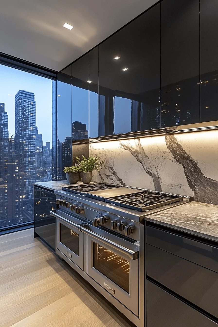 dark gray kitchen cabinets
