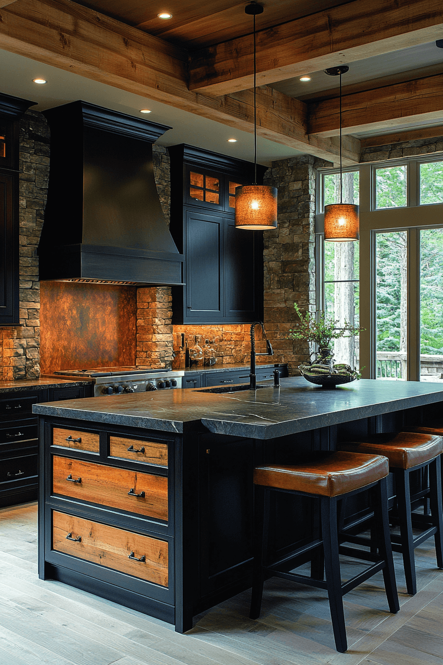 warm wood cocoon kitchen