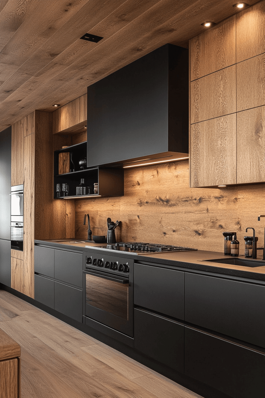 consistent wood tone kitchen