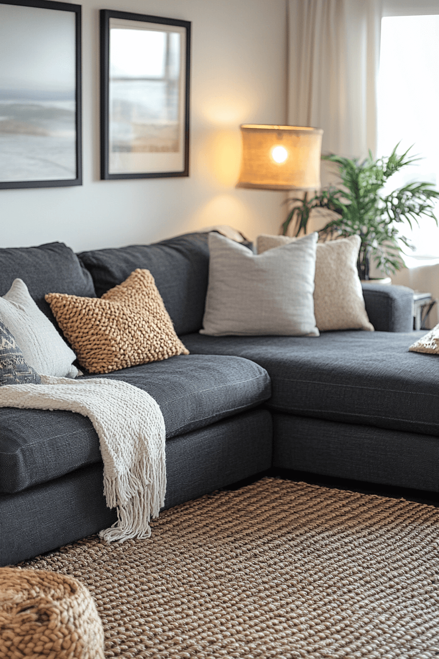 29 Dark Gray Couch Living Room Inspirations That Feel Rich and Refined dark gray couch living room