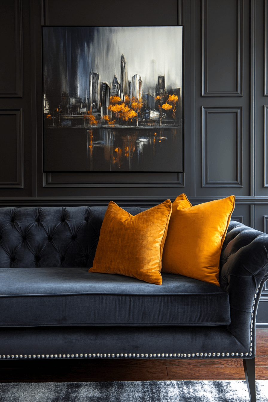 29 Dark Gray Couch Living Room Inspirations That Feel Rich and Refined dark gray couch living room